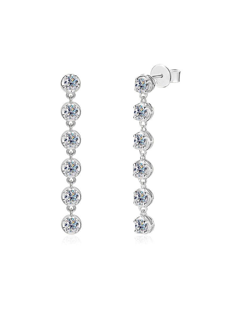 925 Sterling Silver Dainty Earrings with White CZ Sparkle