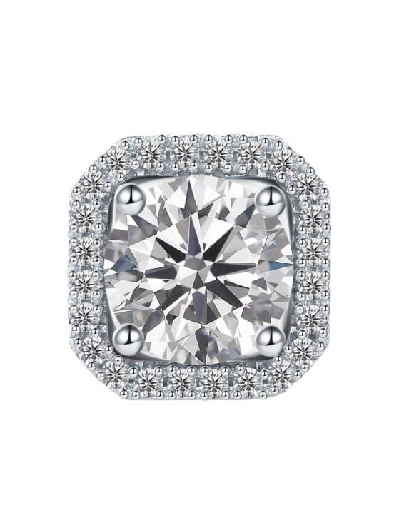 925 Sterling Silver White CZ Classic Stud Earrings