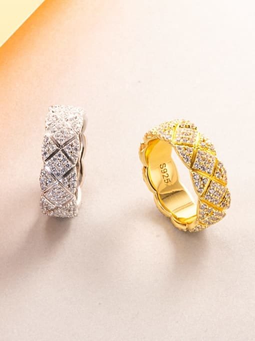 925 Sterling Silver White CZ Elegant Dainty Band Ring