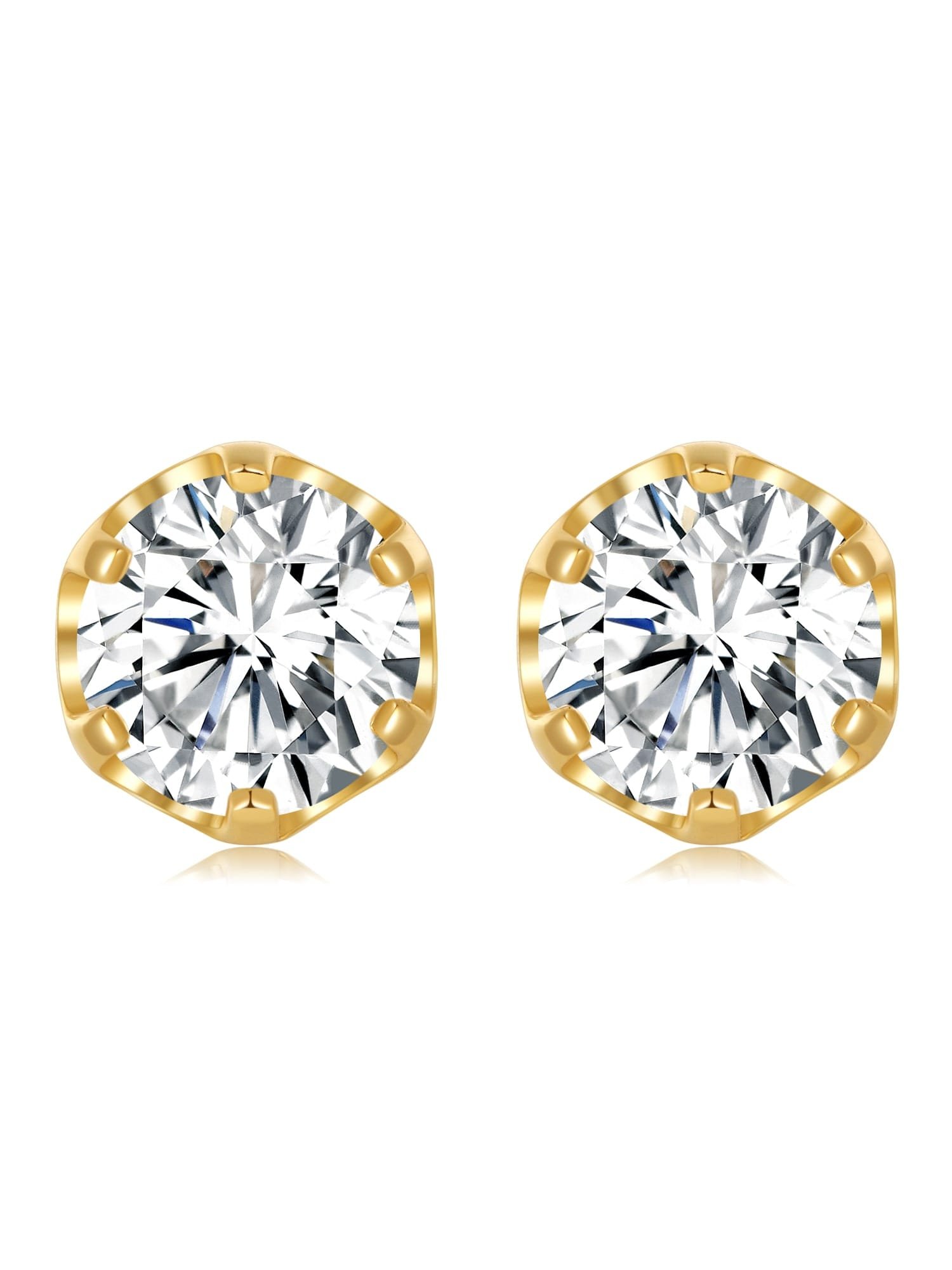 925 Sterling Silver White CZ Minimalist Stud Earrings