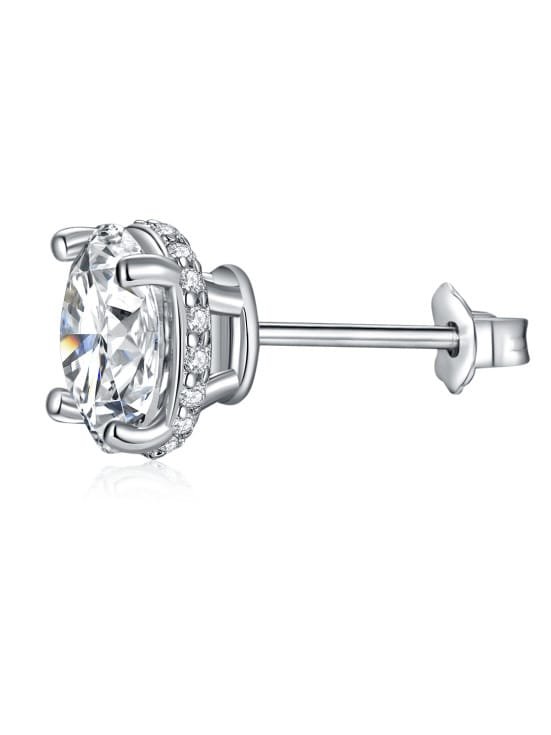 Classic White CZ Studs in 925 Sterling Silver