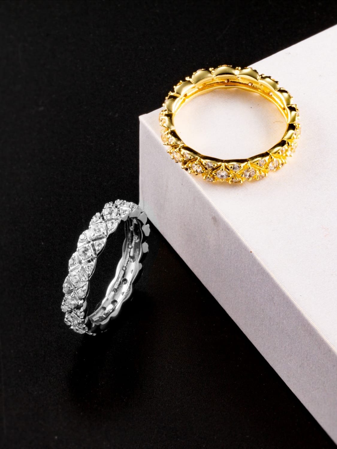 925 sterling silver cubic zirconia white dainty band ring