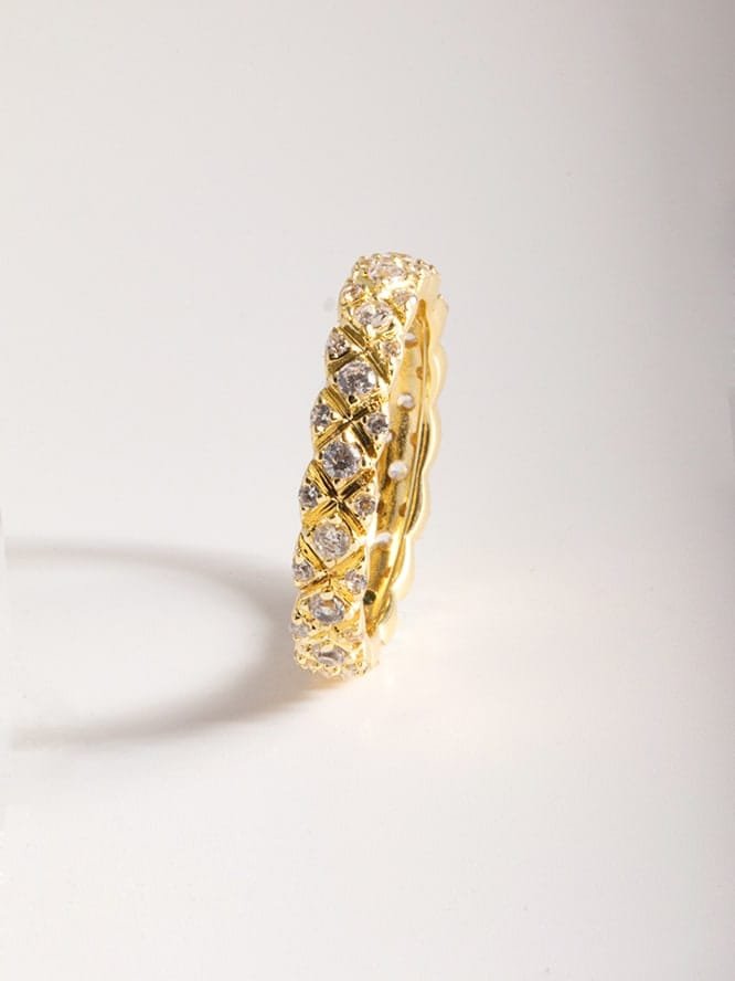 925 sterling silver cubic zirconia white dainty band ring