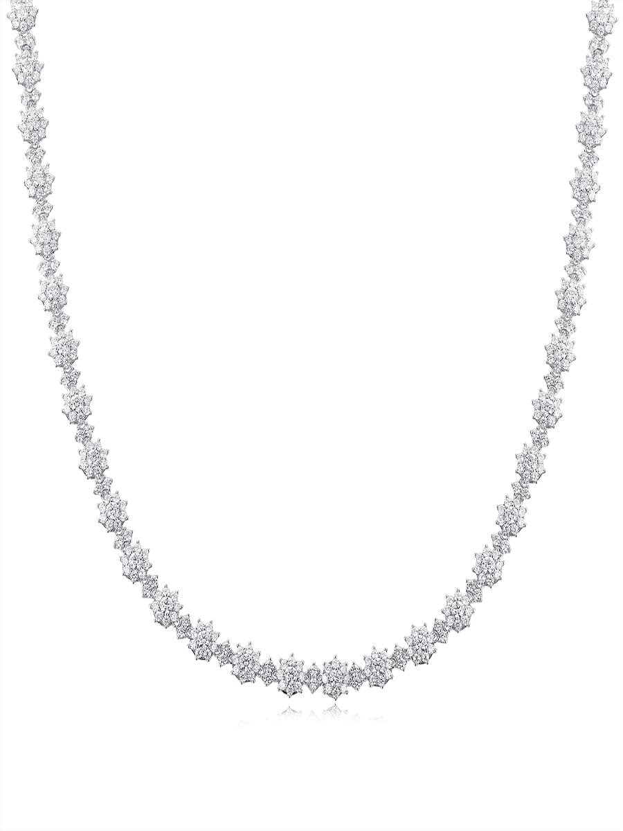 925 sterling silver cubic zirconia white dainty cuban necklace