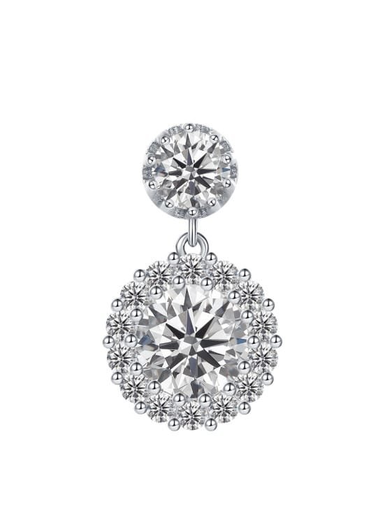925 Sterling Silver White CZ Dainty Drop Earrings