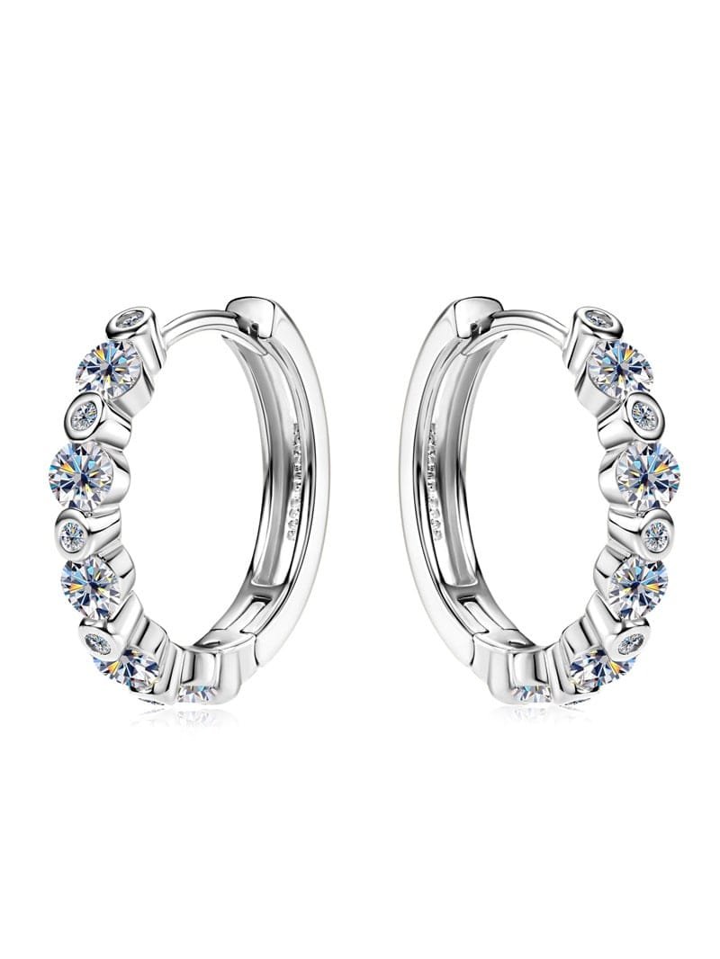925 Sterling Silver White CZ Dainty Earrings