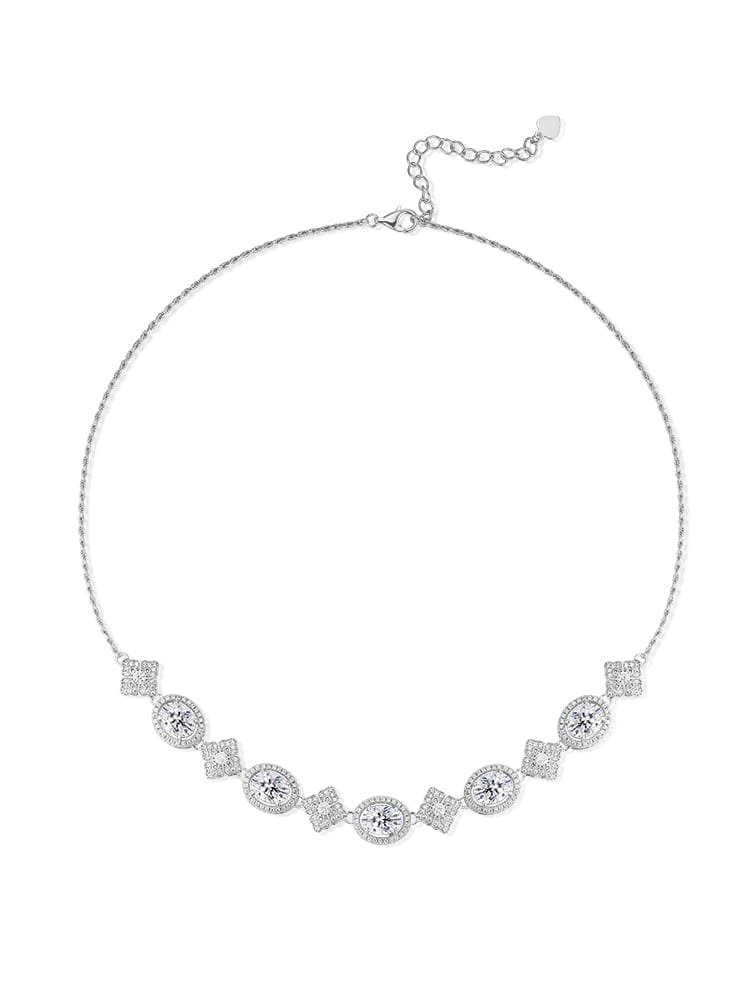 925 Sterling Silver White CZ Minimalist Dainty Necklace