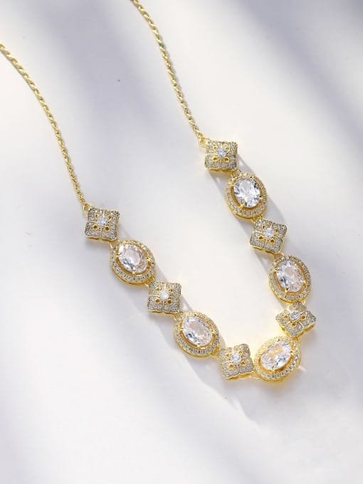 925 Sterling Silver White CZ Minimalist Dainty Necklace