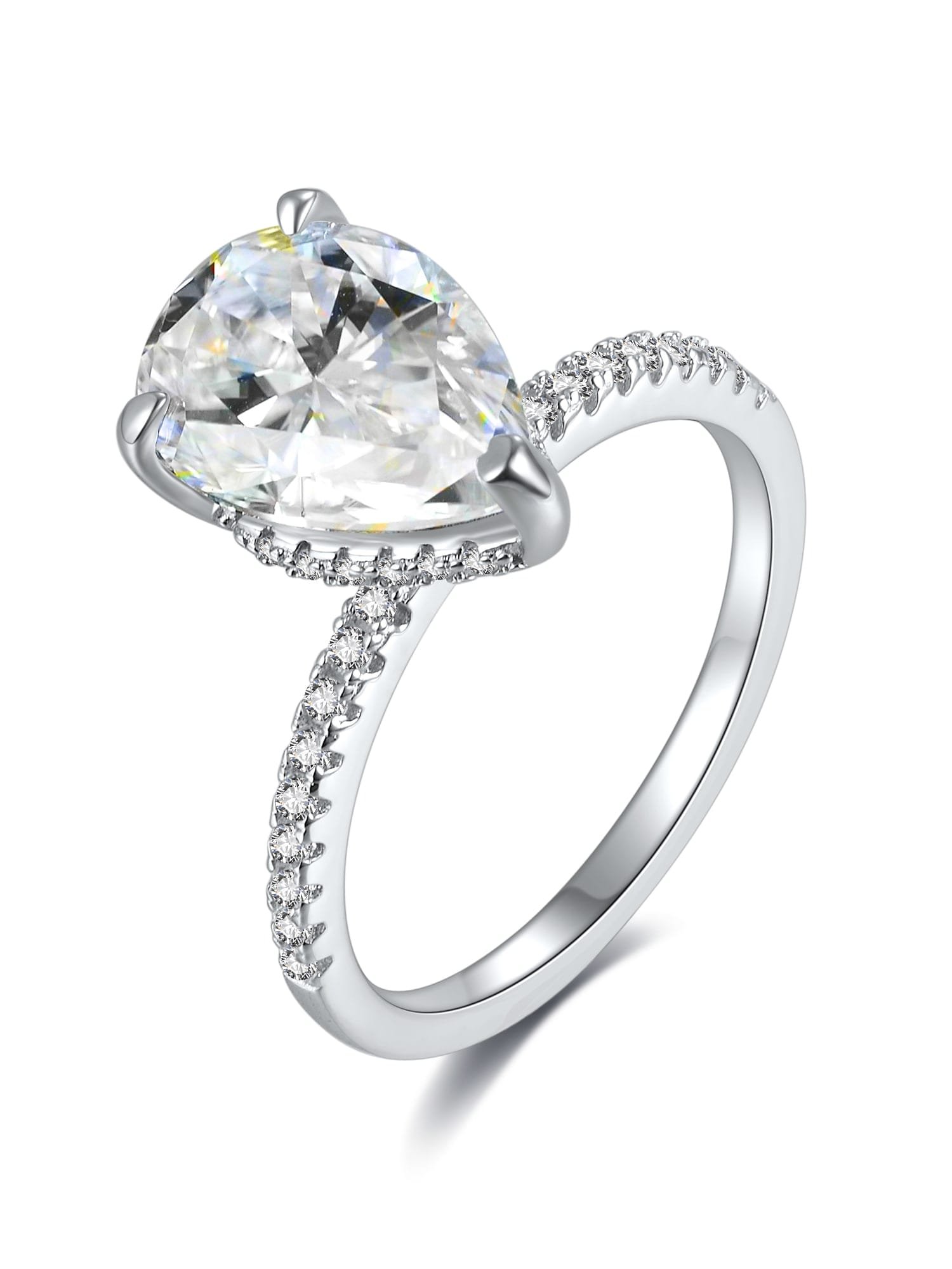 925 Sterling Silver White CZ Dainty Solitaire Ring