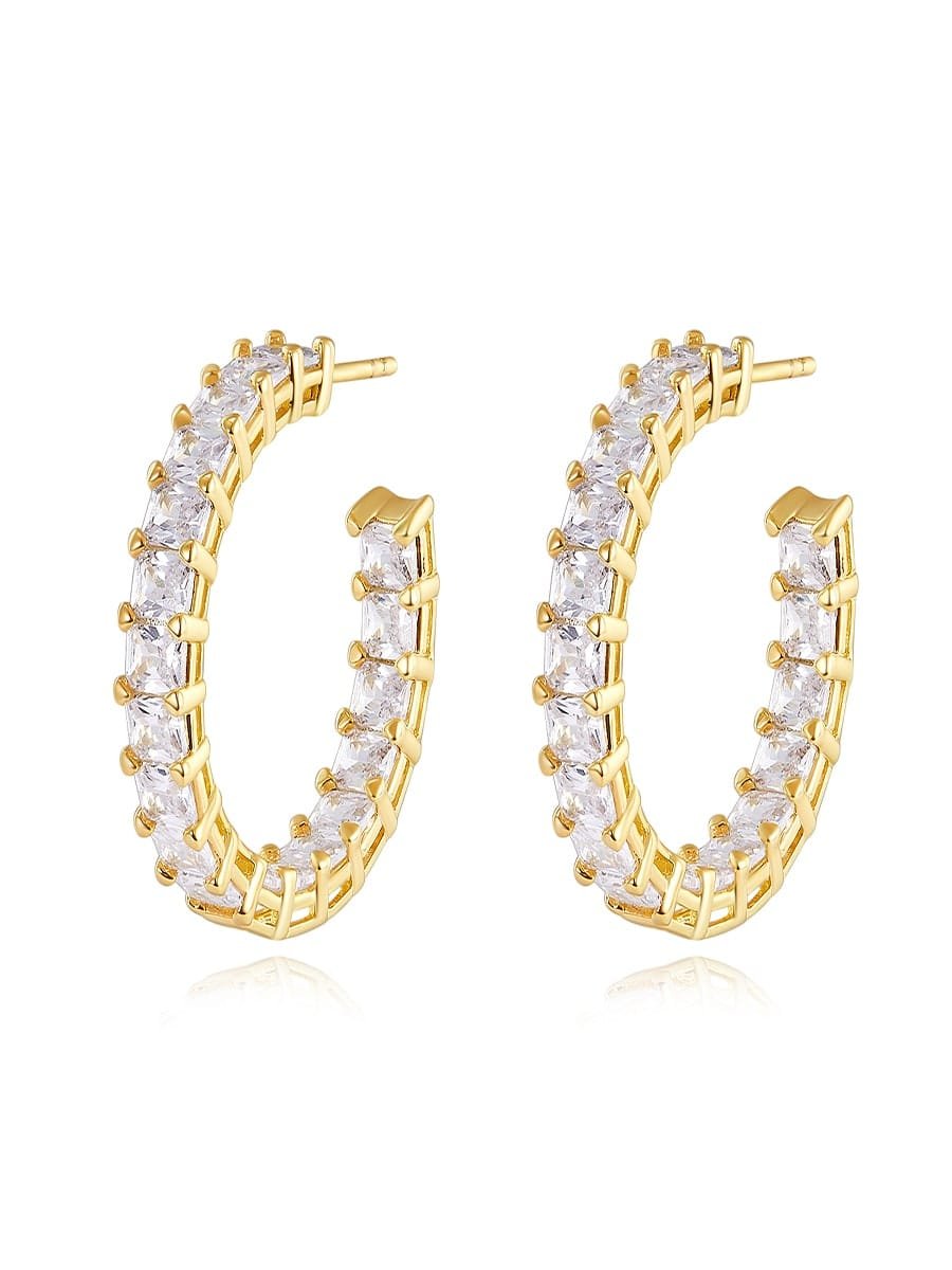 925 Sterling Silver White CZ Dainty Stud Earrings