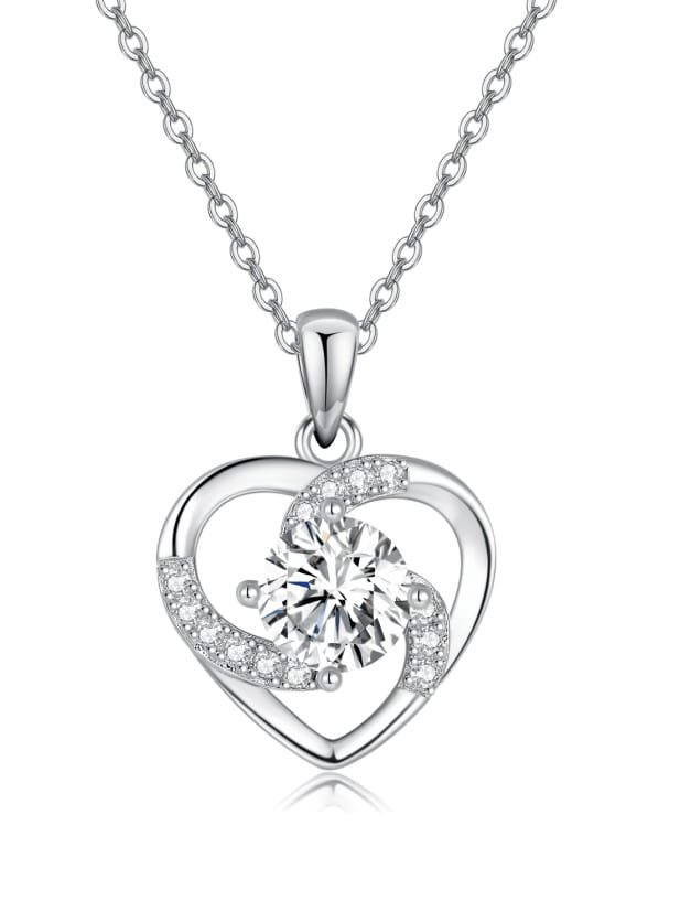 Minimalist Bag Pendant with White CZ in 925 Sterling Silver
