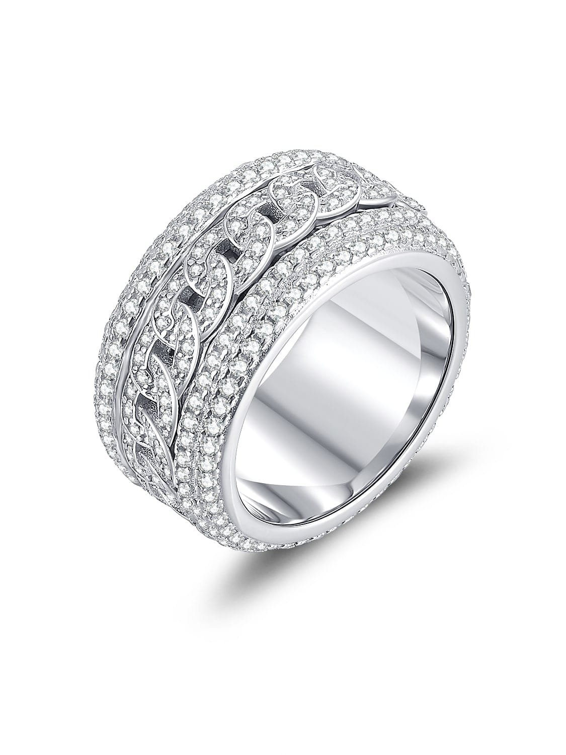 925 sterling silver cubic zirconia white minimalist band ring