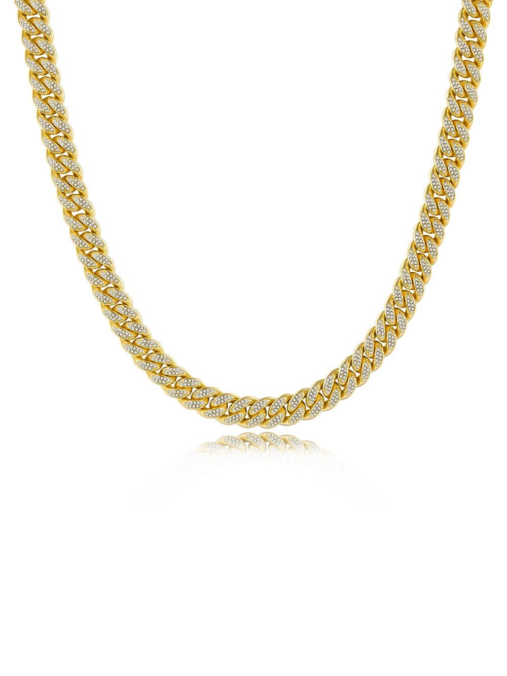 925 Sterling Silver White CZ Minimalist Cuban Necklace