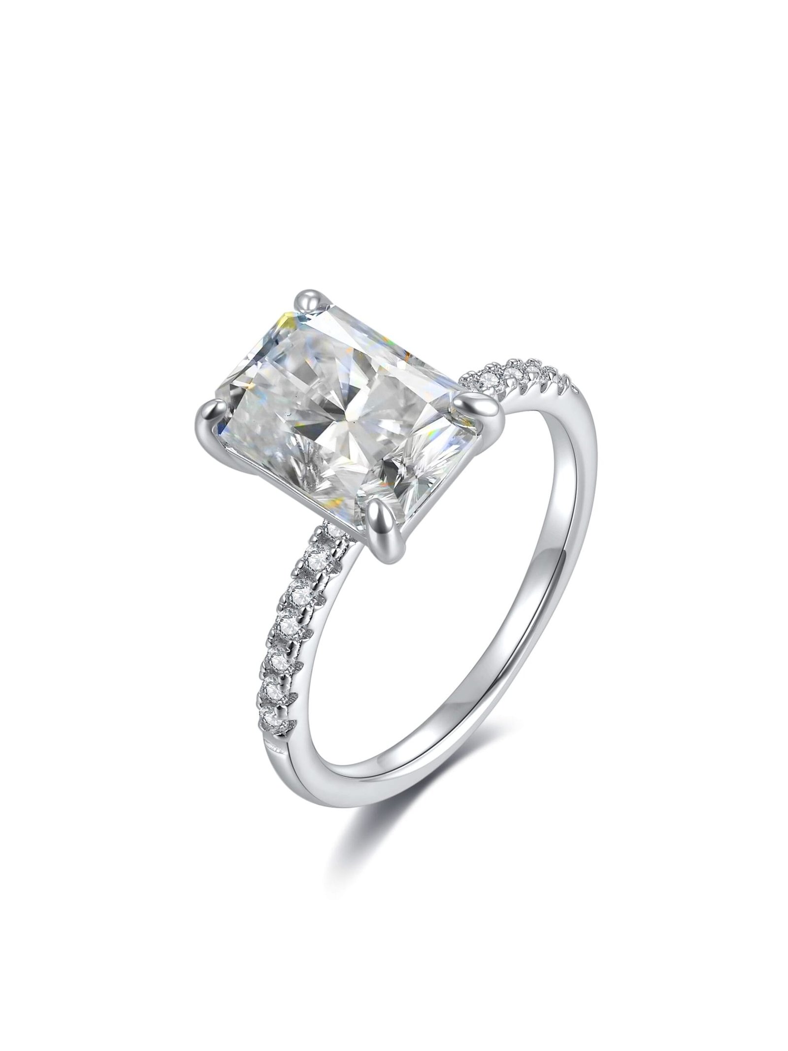 Designed with simplicity in mind, this sterling silver ring features a white CZ accent that adds subtle shine to your everyday style.