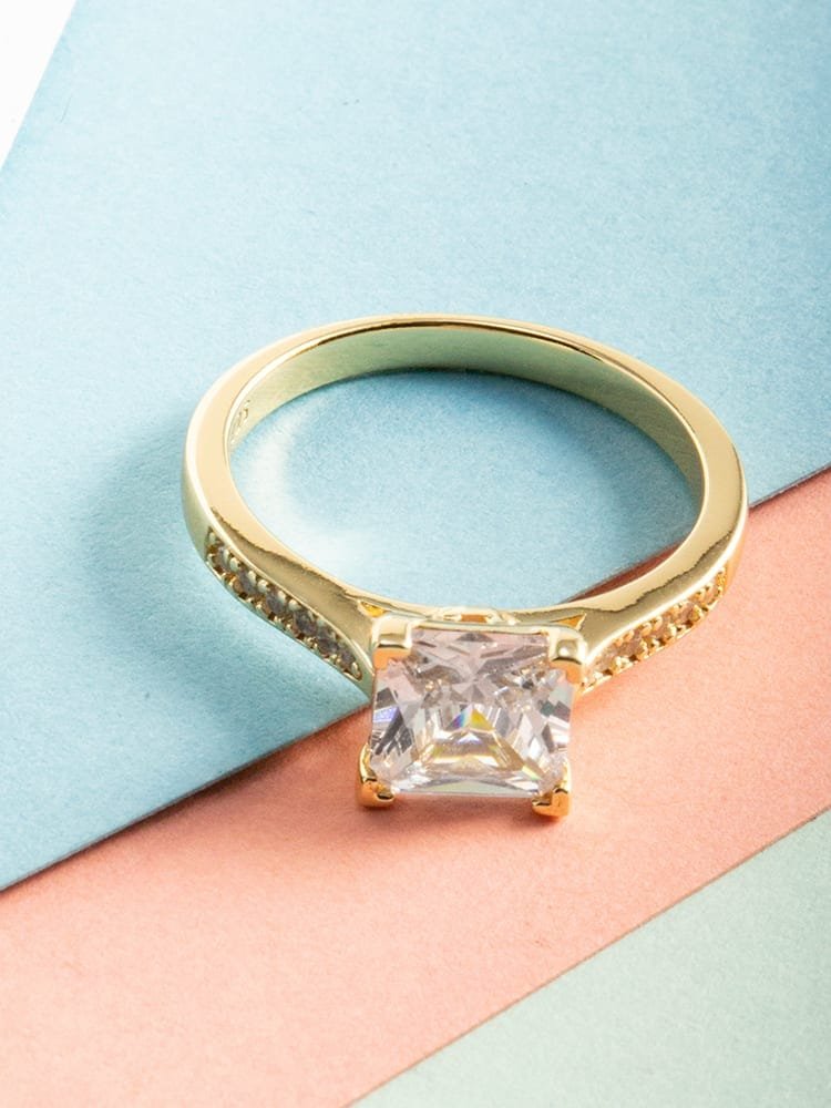 925 Sterling Silver White CZ Minimalist Ring