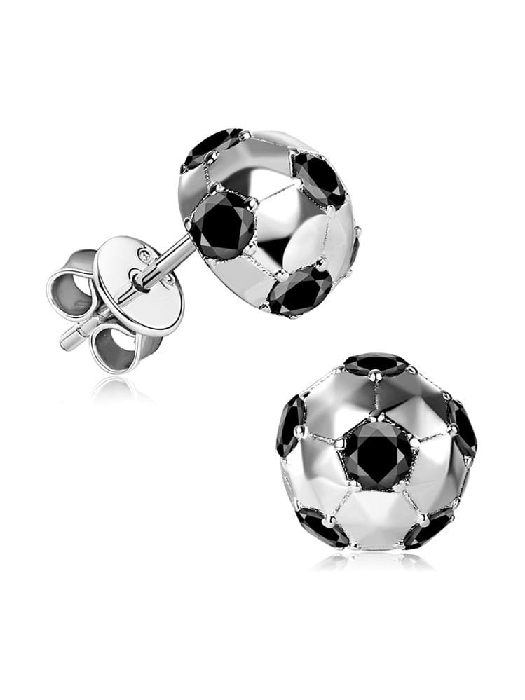 925 Sterling Silver White CZ Simple Stud Earrings