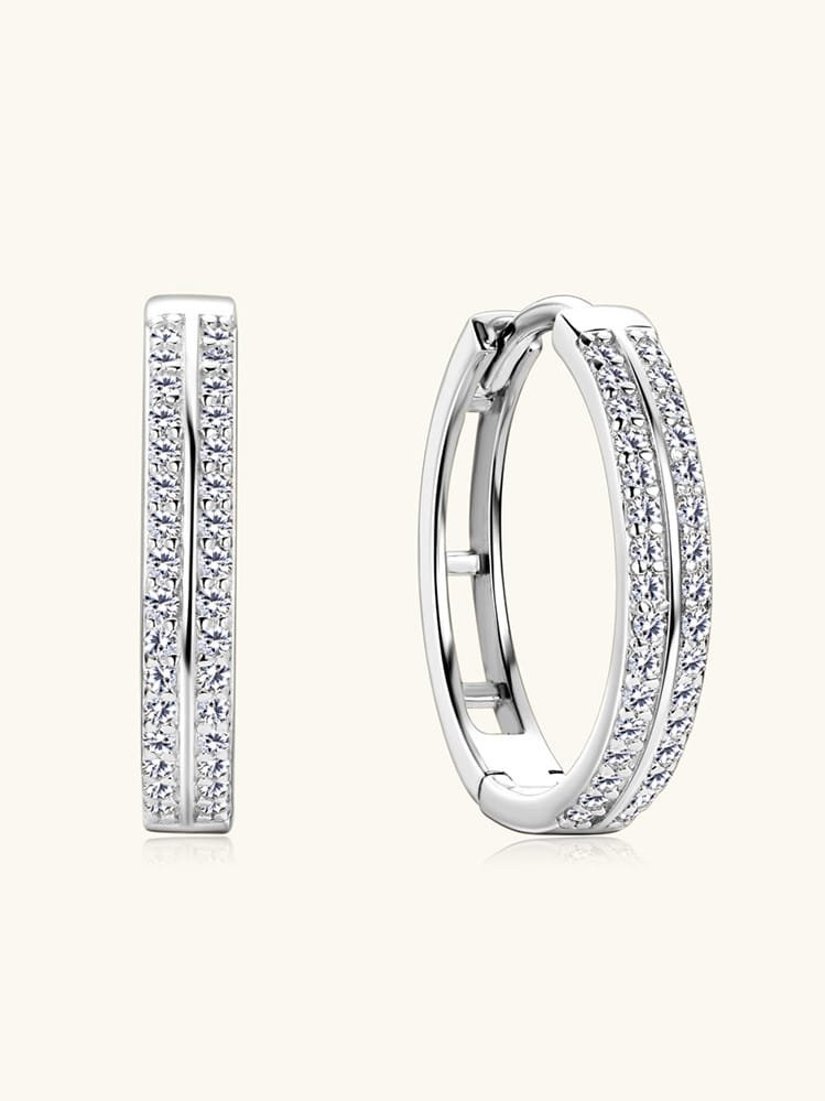 925 sterling silver cubic zirconia white minimalist stud earring