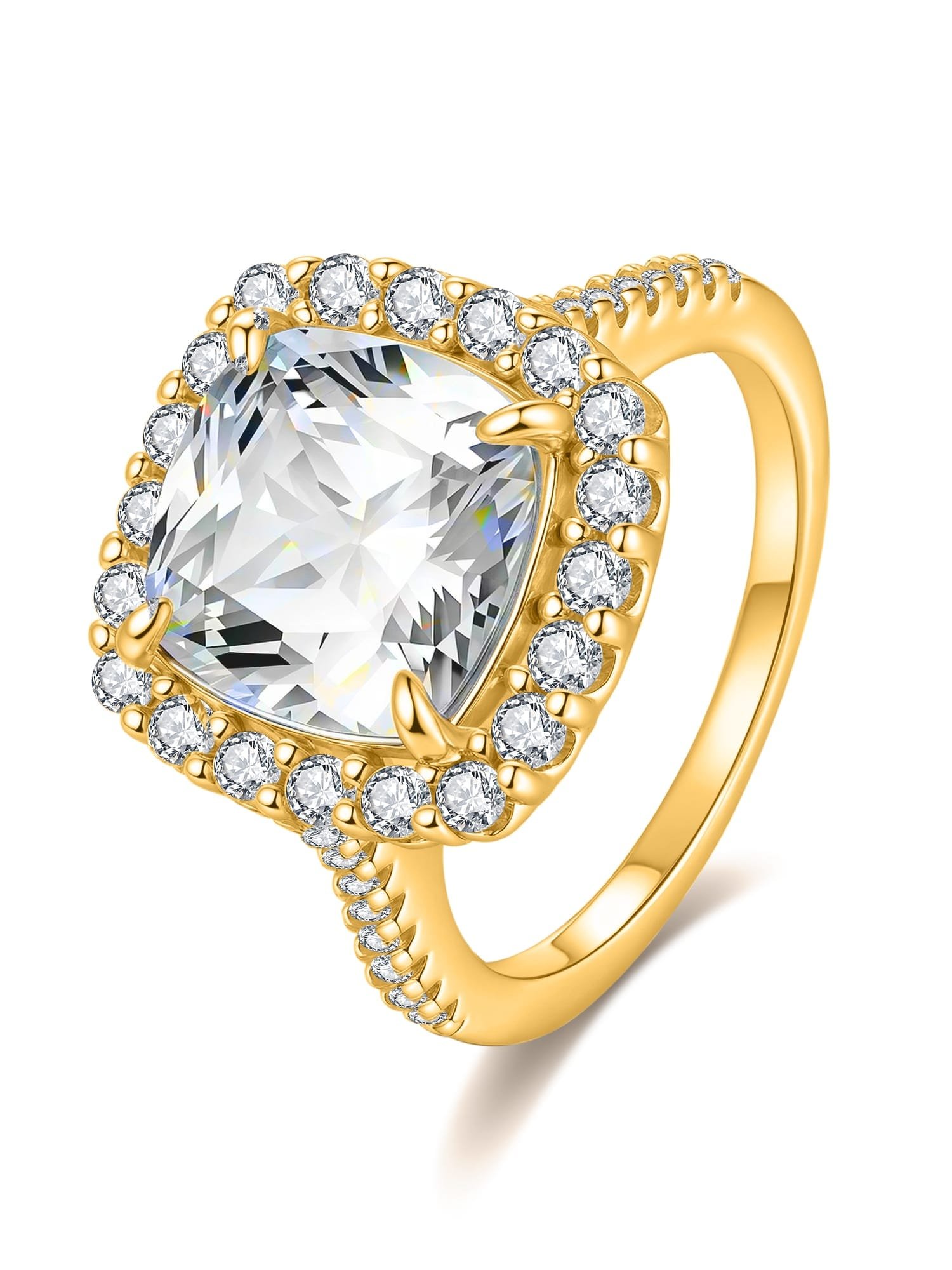 925 Sterling Silver White CZ Solitaire Statement Ring