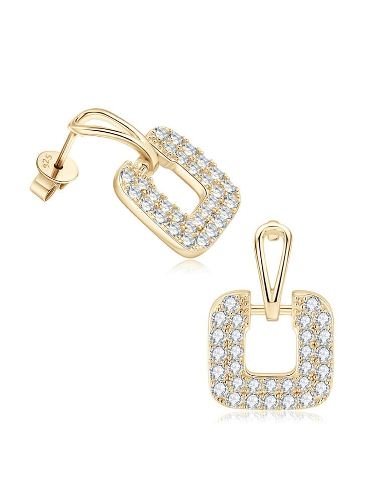 925 sterling silver white irregular stud earring