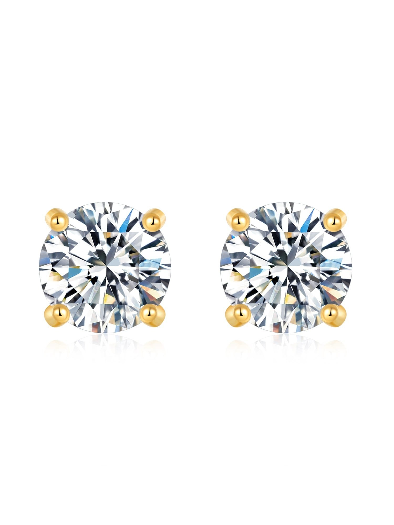925 Sterling Silver Yellow Minimalist Stud Earrings