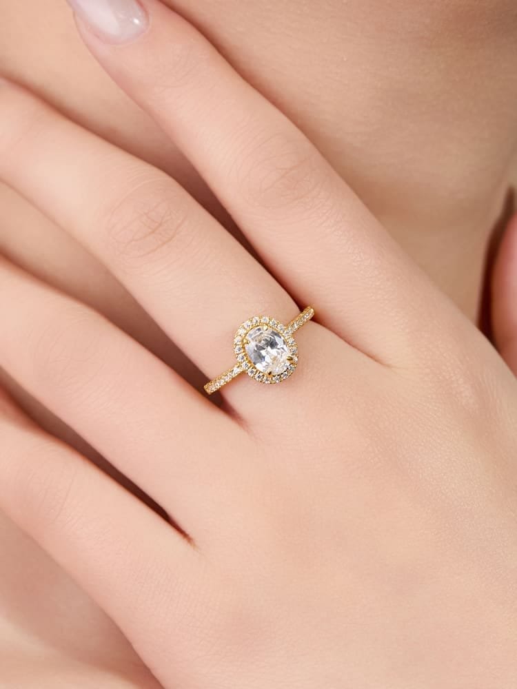 925 Sterling Silver White CZ Dainty Sparkle Ring