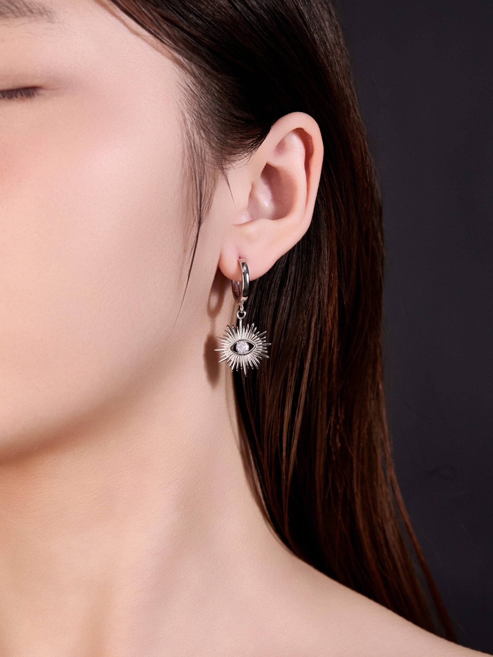925 Sterling Silver White CZ Delicate Dainty Earrings