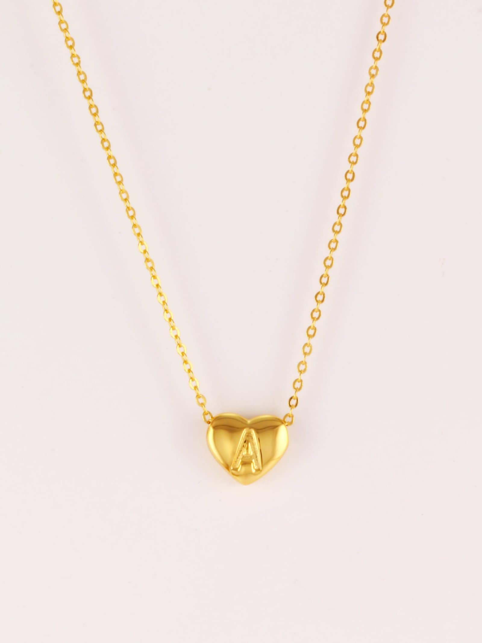 925 sterling silver heart dainty initials necklace