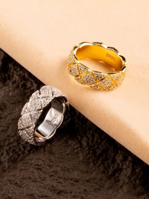 925 Sterling Silver White CZ Elegant Dainty Band Ring