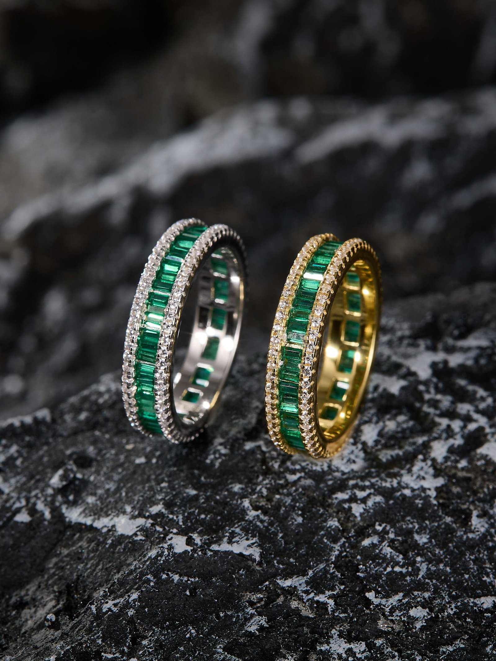 925 sterling silver cubic zirconia green dainty ring