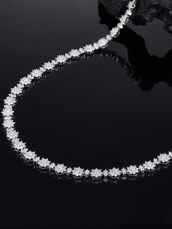 925 sterling silver cubic zirconia white dainty cuban necklace