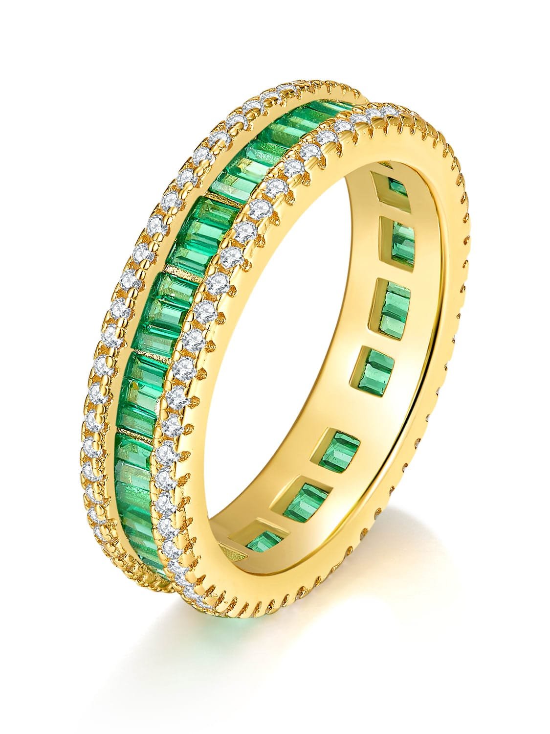 925 sterling silver cubic zirconia green dainty ring