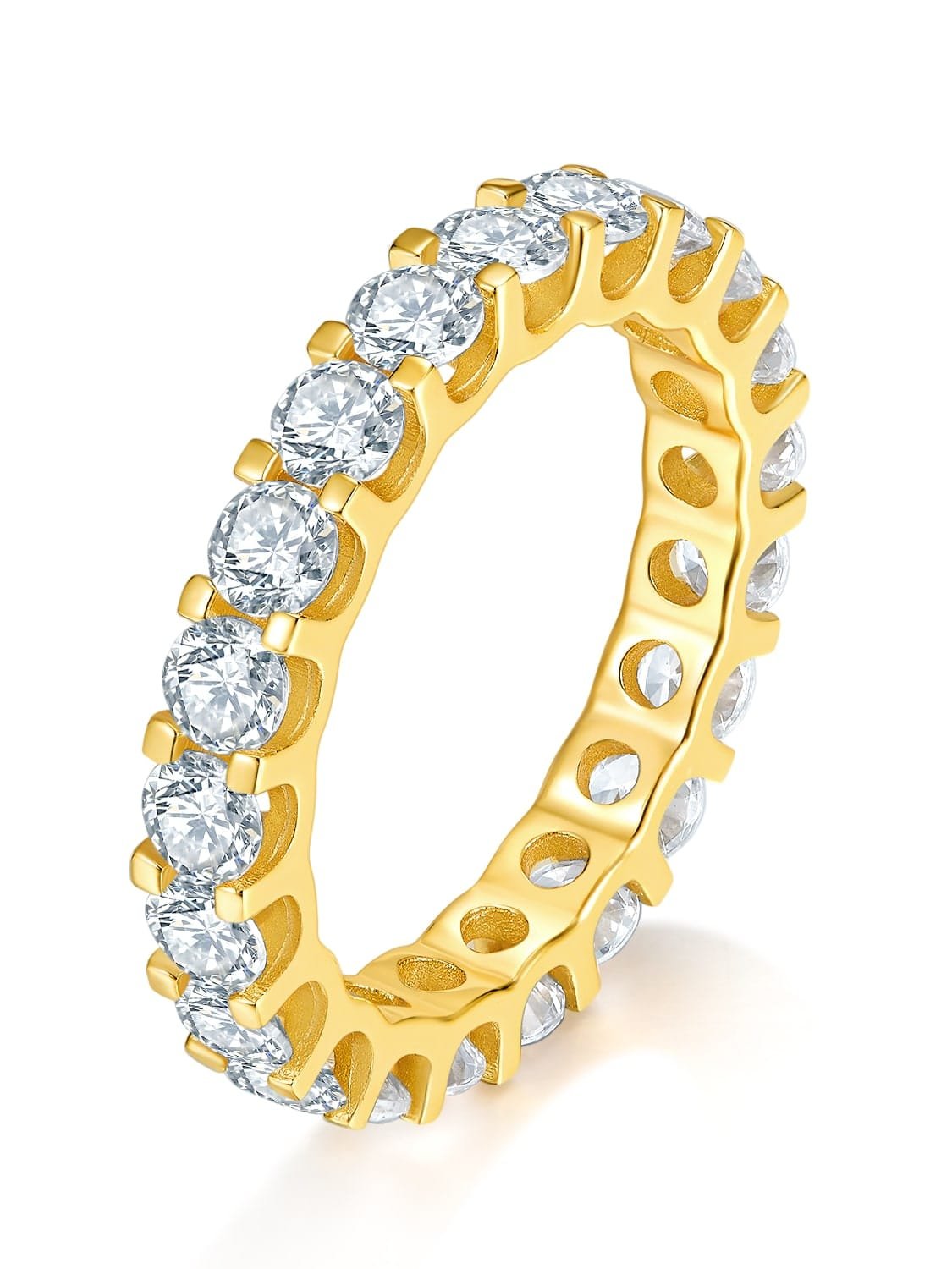 Dainty White CZ Stacking Band in 925 Sterling Silver