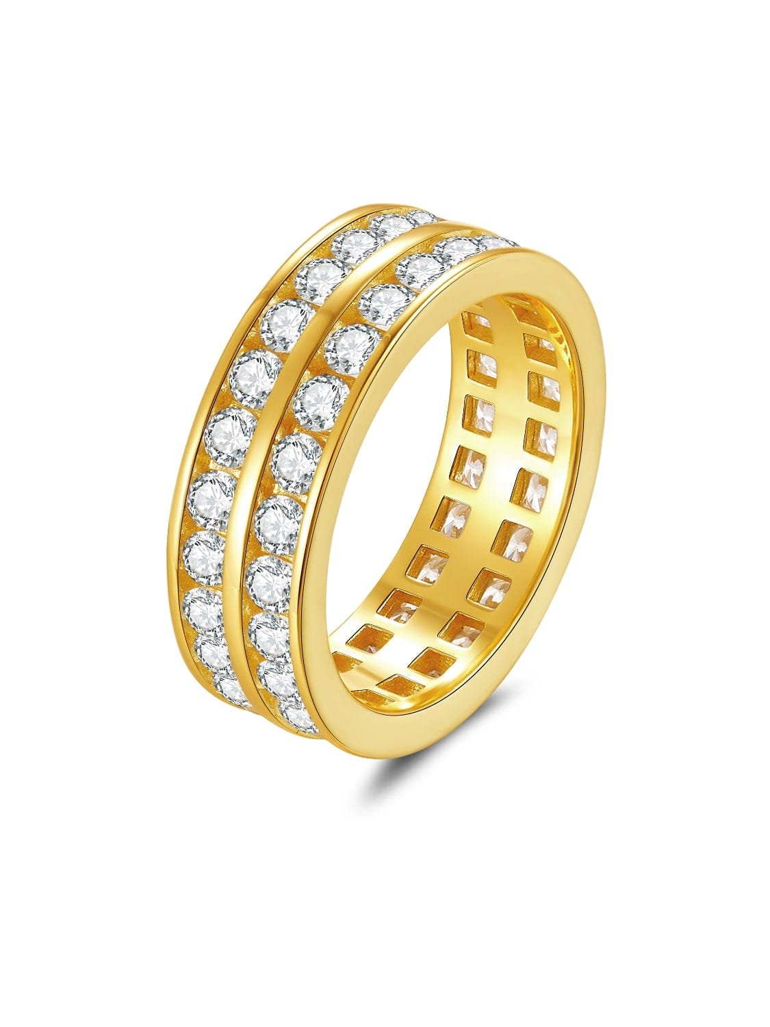 Delicate White CZ Band in 925 Sterling Silver