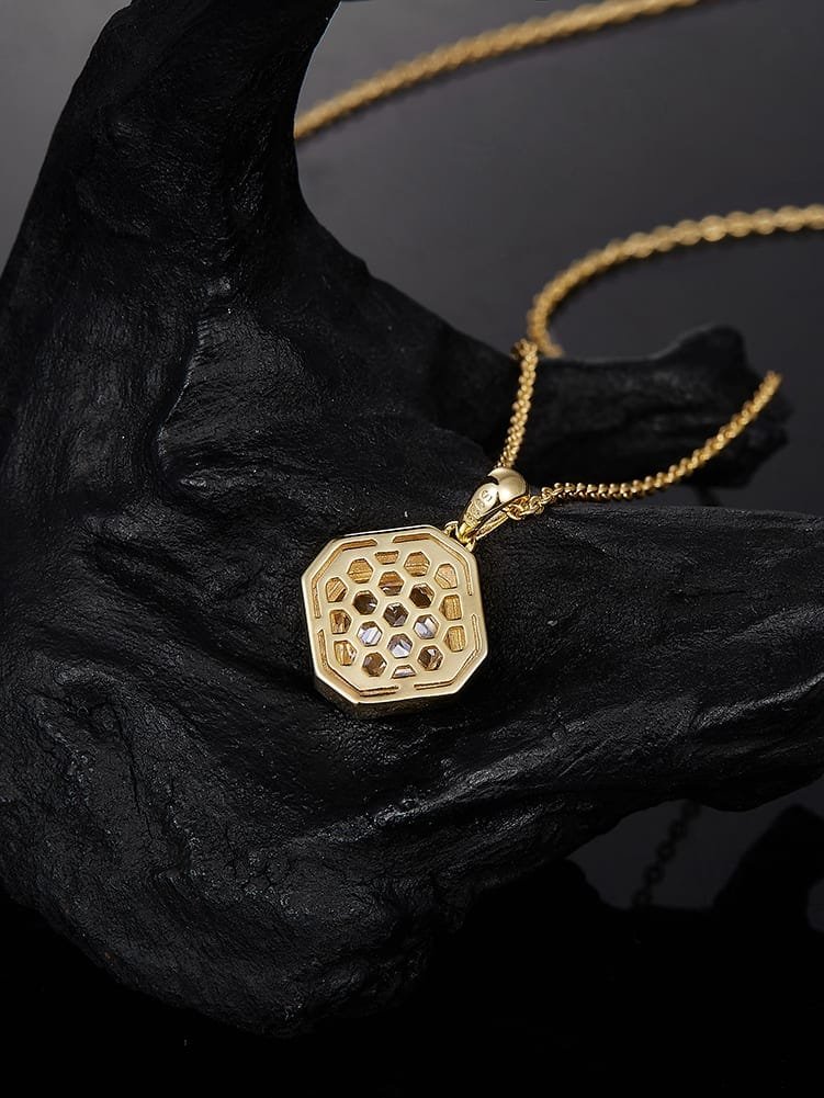925 Sterling Silver White CZ Geometric Dainty Necklace