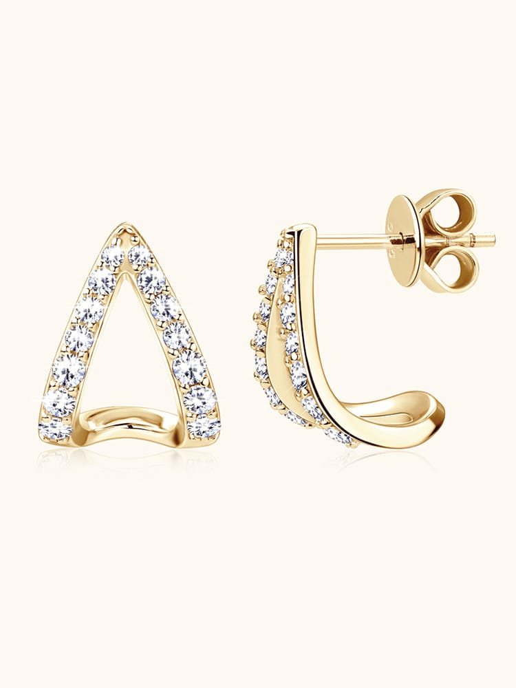925 sterling silver cubic zirconia white minimalist stud earring