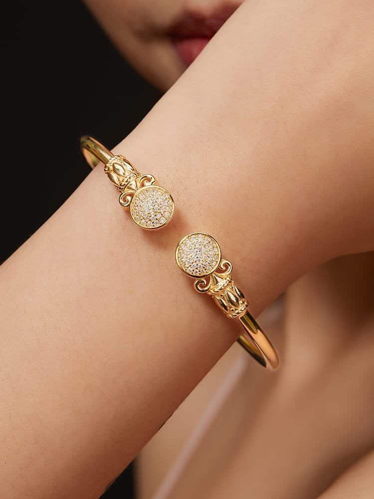 925 sterling silver cubic zirconia white minimalist cuff bangle