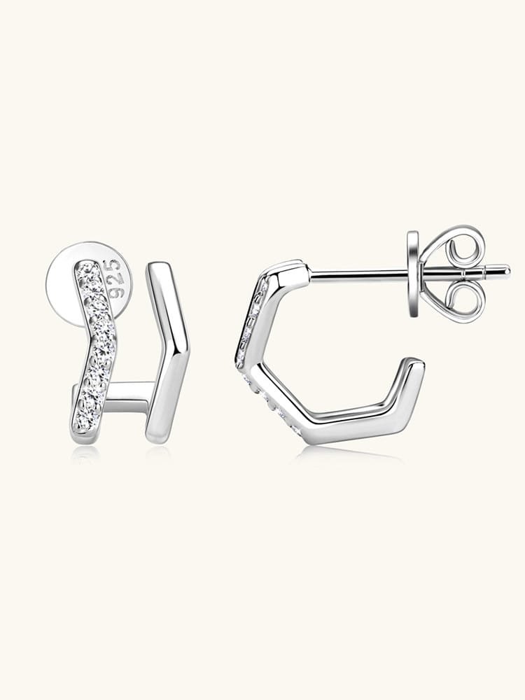925 Sterling Silver Tiny White CZ Minimalist Studs