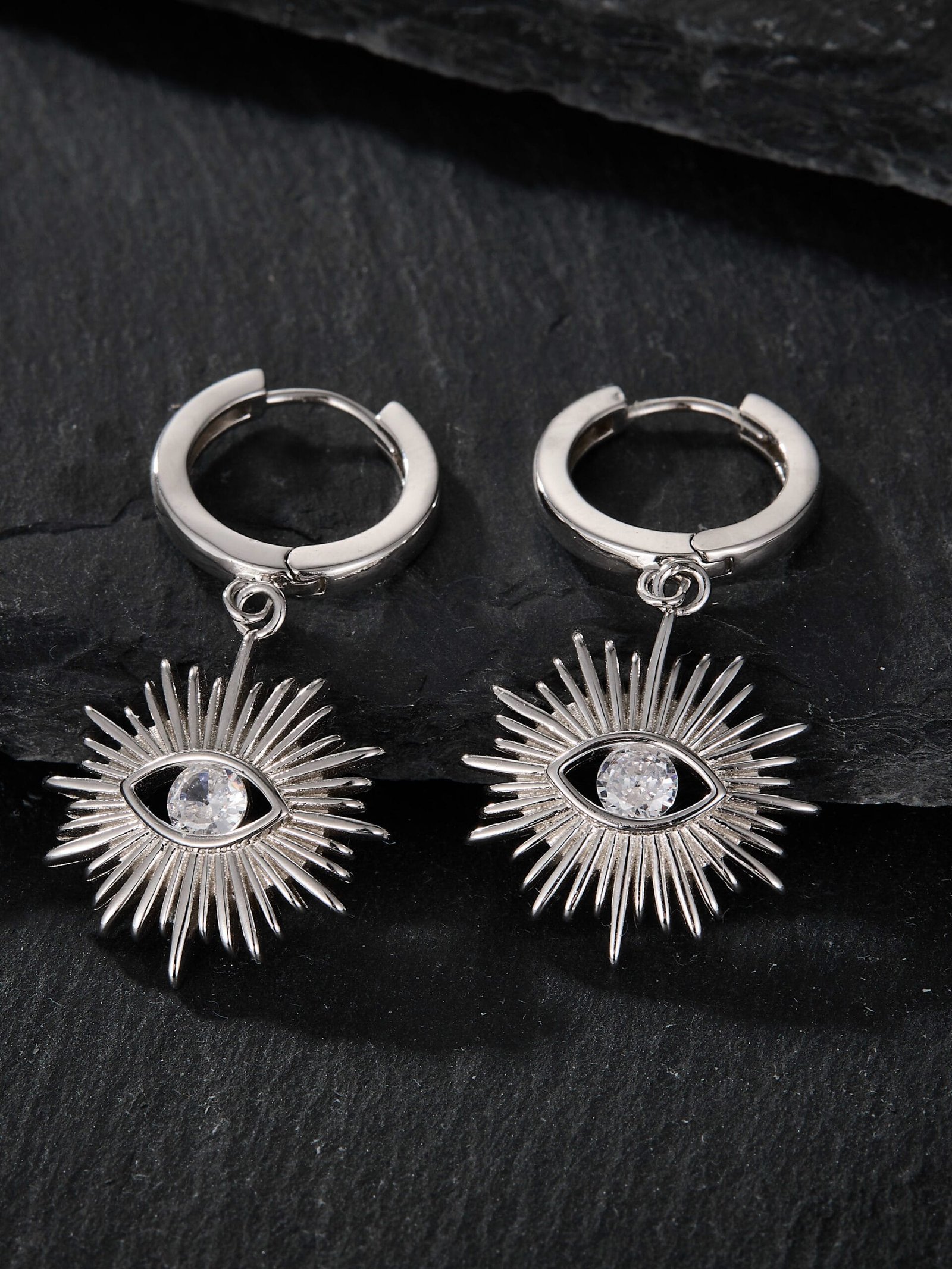 925 Sterling Silver White CZ Delicate Dainty Earrings
