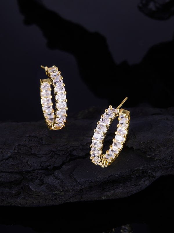925 Sterling Silver White CZ Dainty Stud Earrings