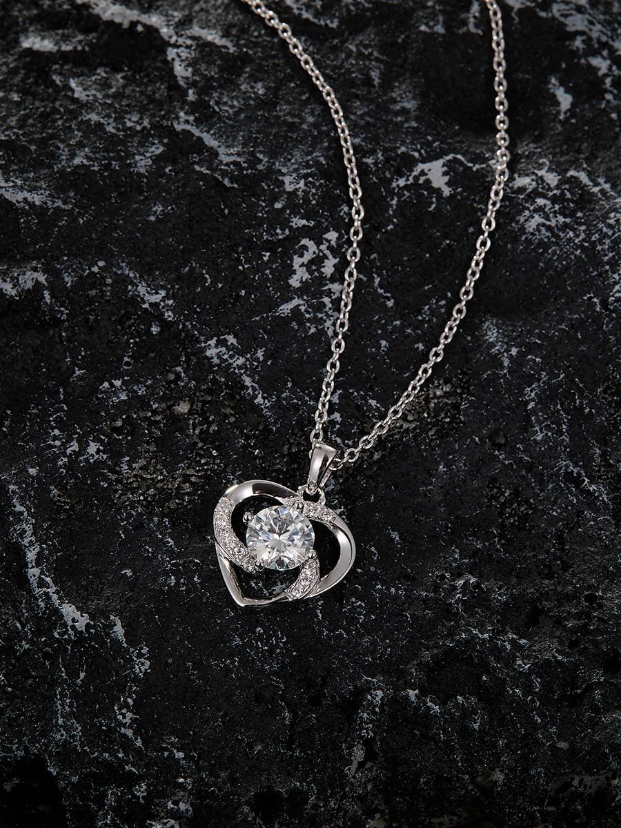 Minimalist Bag Pendant with White CZ in 925 Sterling Silver