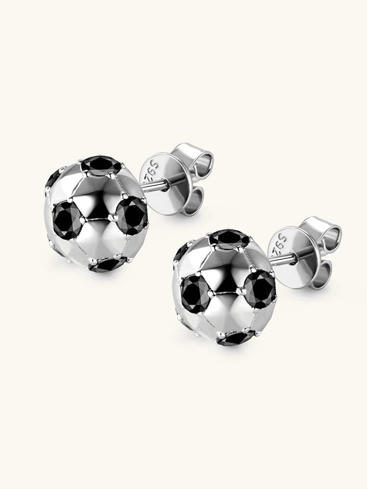 925 Sterling Silver White CZ Simple Stud Earrings