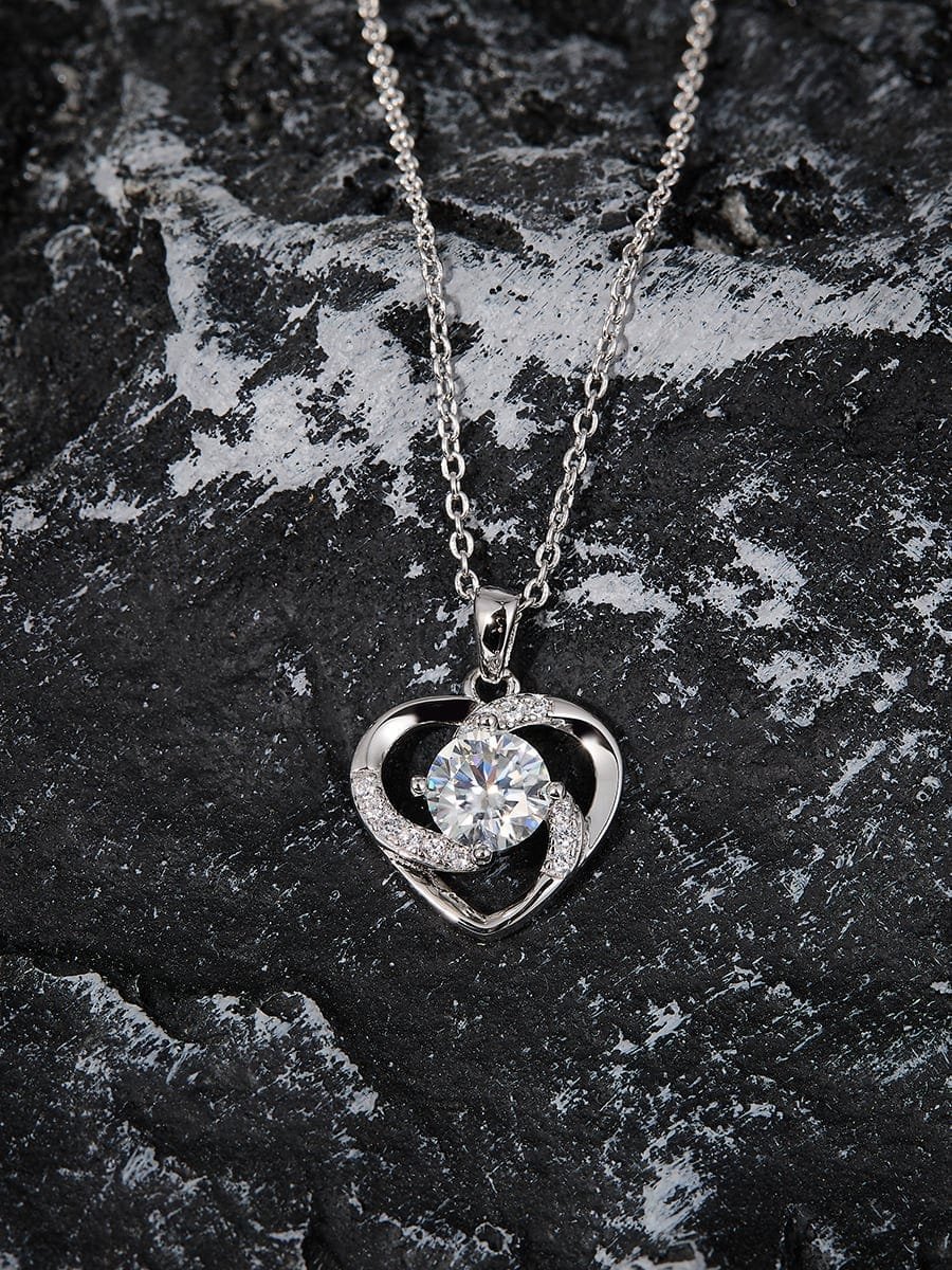 Minimalist Bag Pendant with White CZ in 925 Sterling Silver