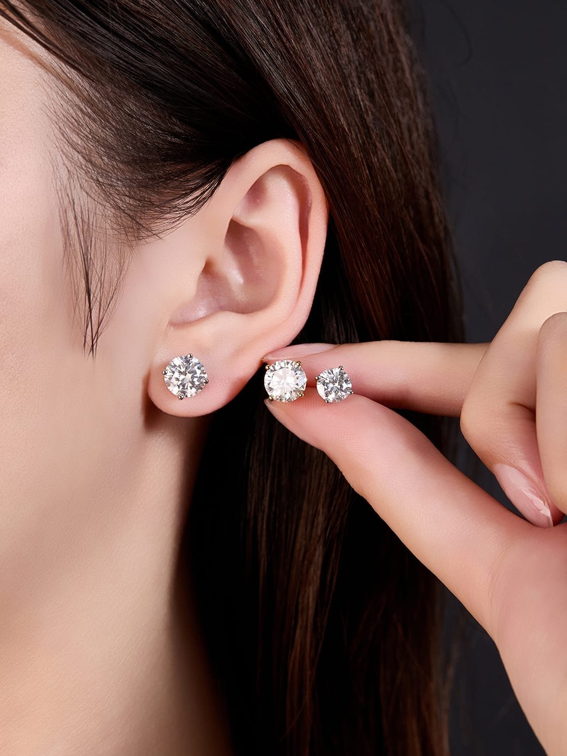 925 Sterling Silver Yellow Minimalist Stud Earrings