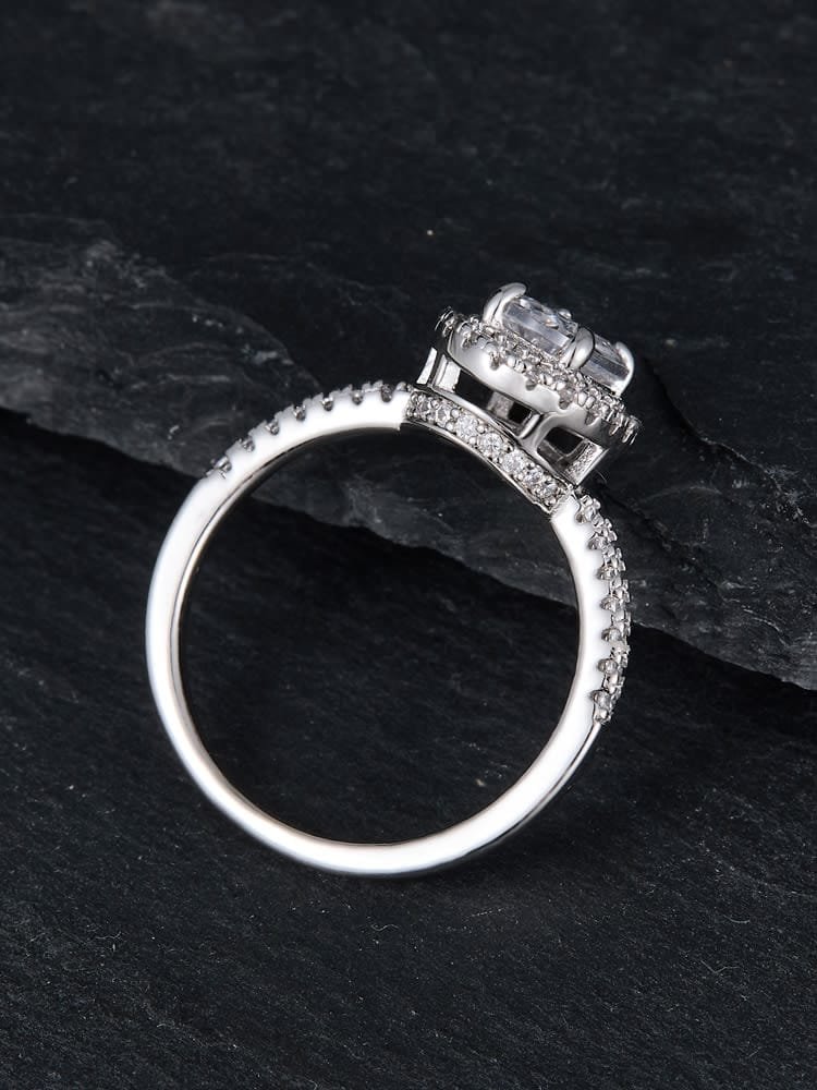 925 Sterling Silver White CZ Dainty Sparkle Ring