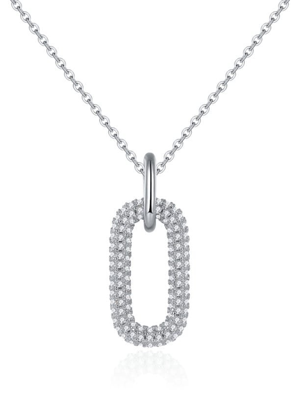 Dainty Handbag Pendant with White CZ in 925 Sterling Silver