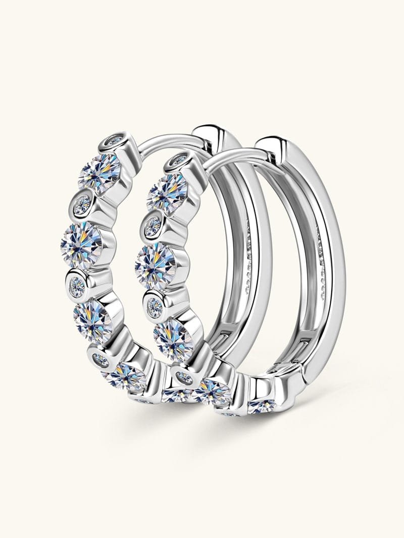 925 Sterling Silver White CZ Dainty Earrings