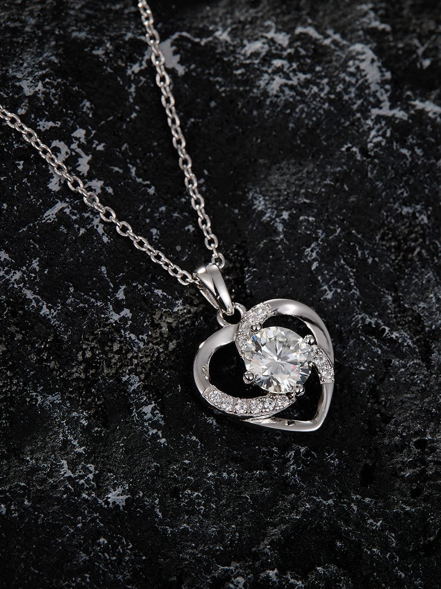 Minimalist Bag Pendant with White CZ in 925 Sterling Silver