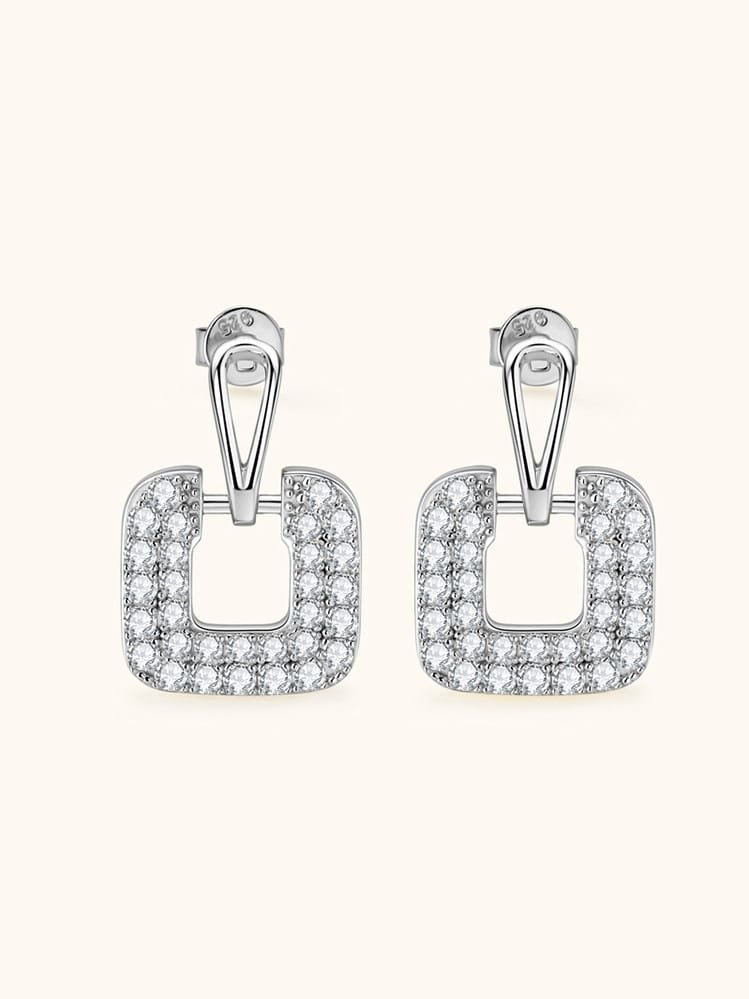 925 sterling silver white irregular stud earring