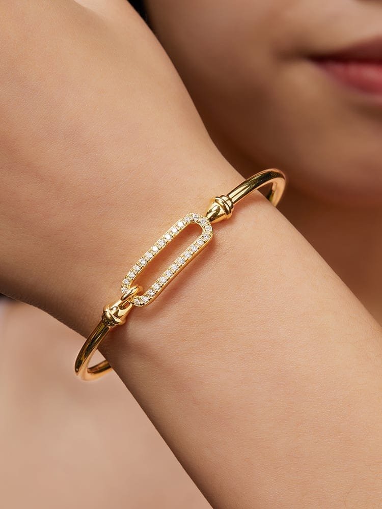 925 sterling silver cubic zirconia white minimalist band bangle