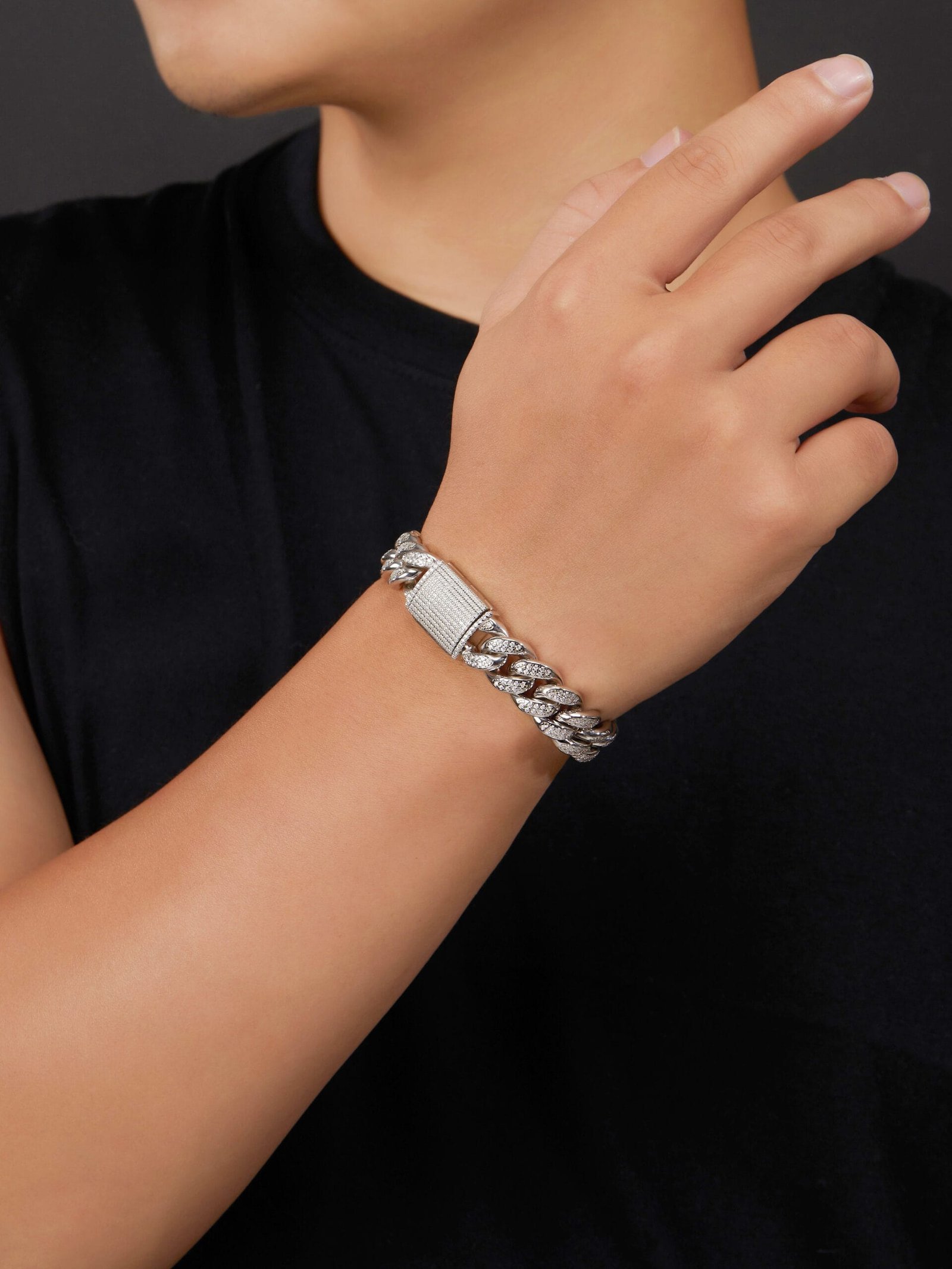 925 sterling silver cubic zirconia white dainty bracelet